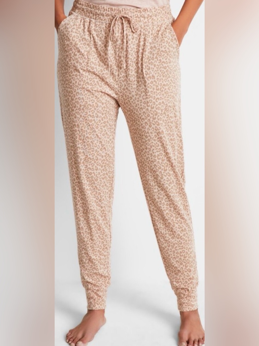 NEW State of Day Printed Jogger Pajama Pants- Soft Leopard